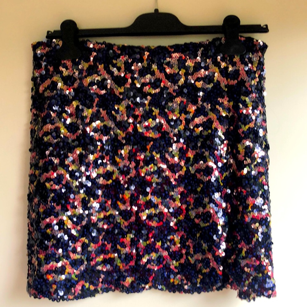 Urban Outfitters Glitter! Sequins! mini-skirt with flattering side slit.